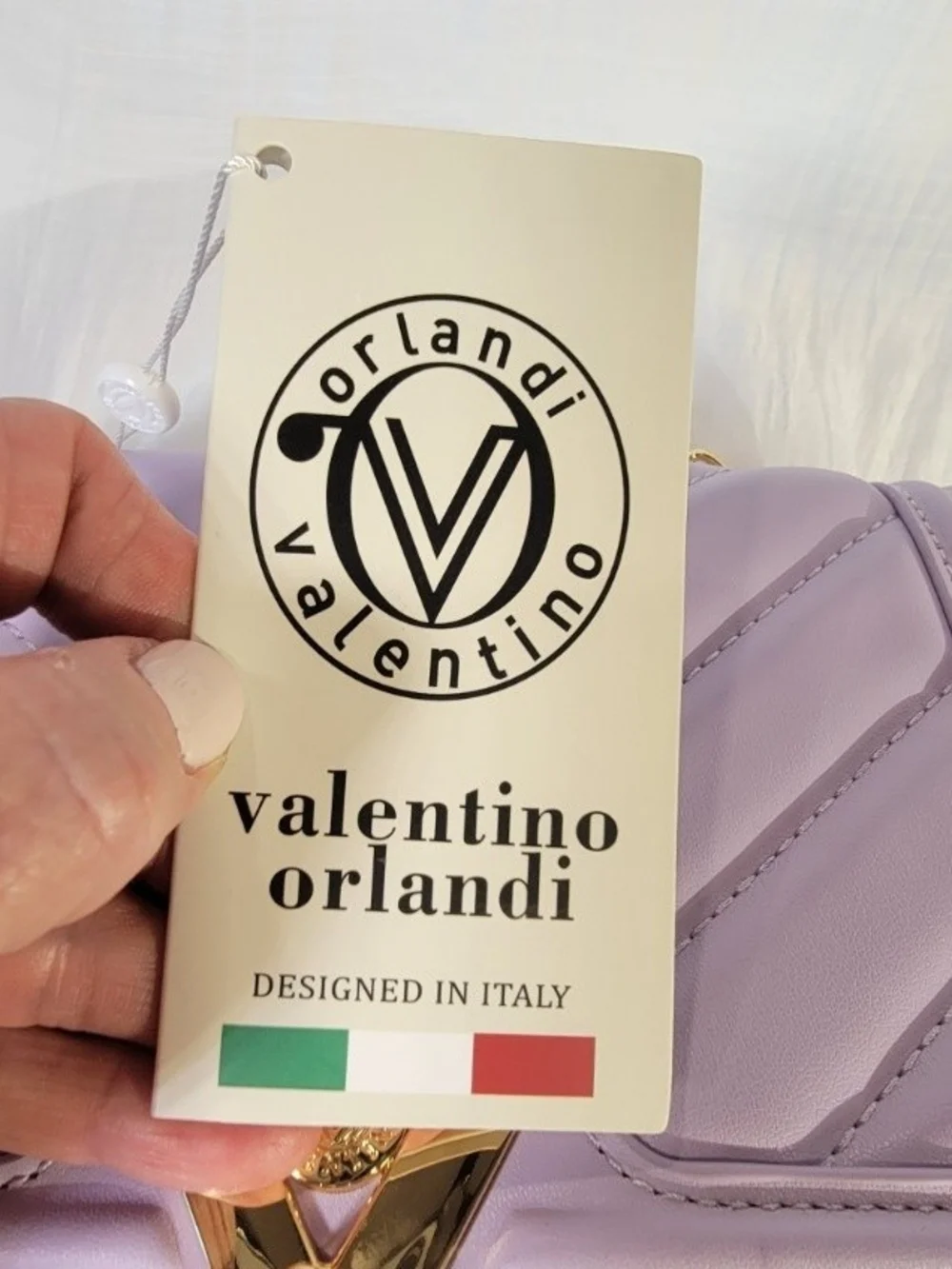 Valentino Orlandi Lavender Quilted Chain Crossbody Bag NWT